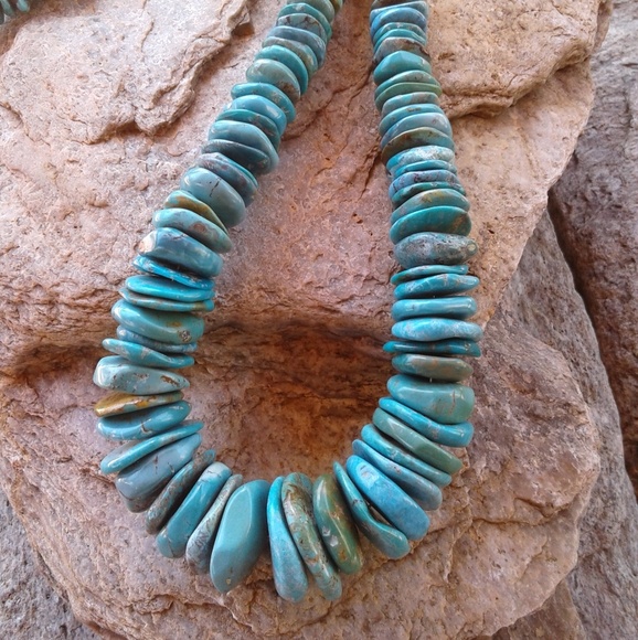 Sterling silver Genuine TURQUOISE necklace - Picture 2 of 8